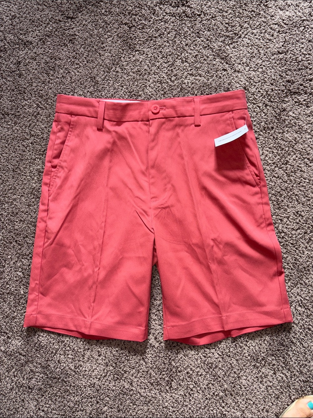 Men's Coral Red Performance Golf Shorts